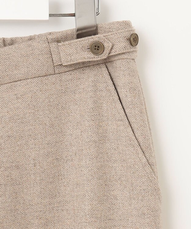 J.PRESS LADIES クラシカル ヘリンボーン セミワイド パンツ ベージュ系