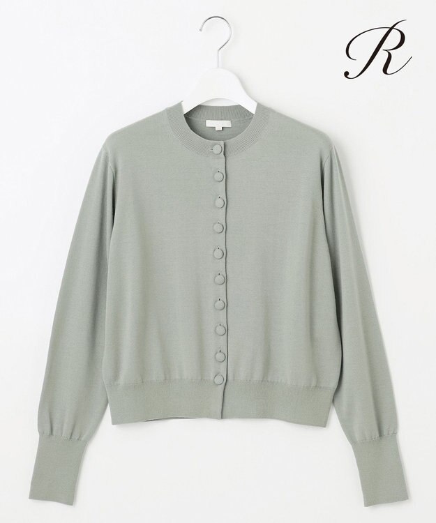 23区 S 【R(アール)】ファインウール ニットカーディガン カーキ系