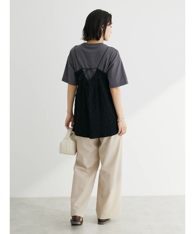 Green Parks カットＪＱキャミソール Black