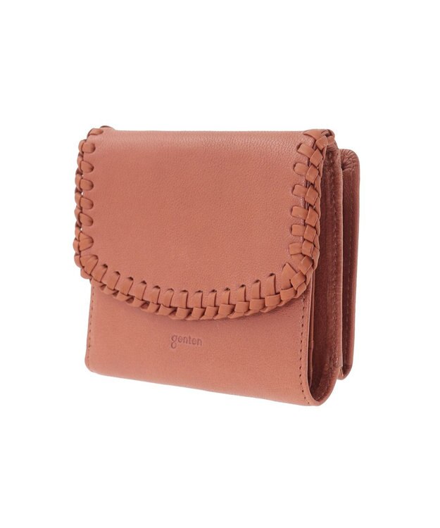 genten ウールシープソフト 二つ折り財布 チャ