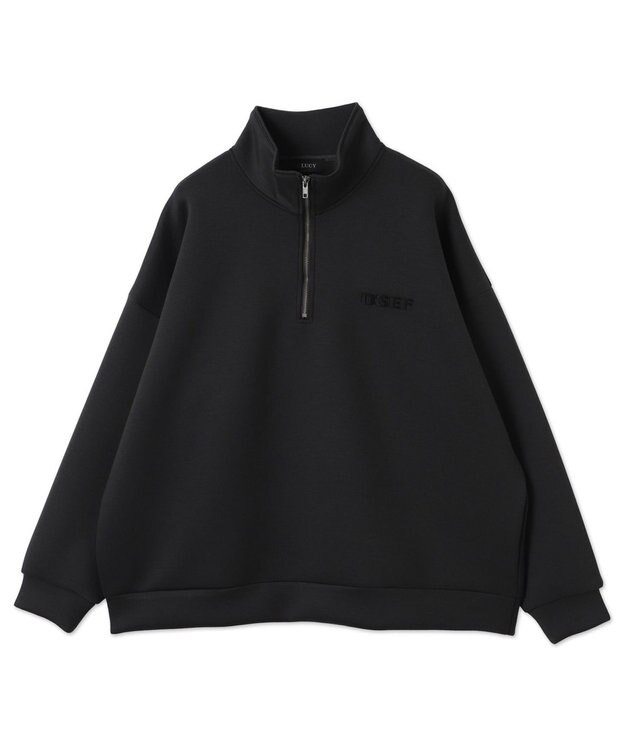 WEGO KEEPWARM　BIGハーフZIPプルオーバー ブラック中濃色