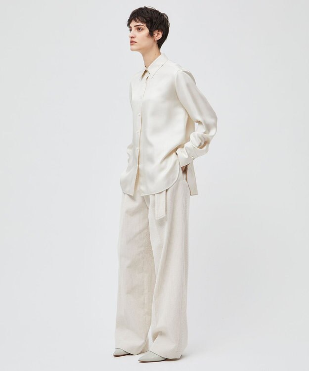 BEIGE， 【洗える】LISERONS / シルクシャツブラウス Ecru