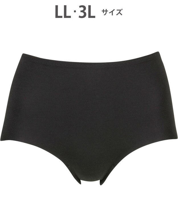 Wing ショーツ やさしい肌あたり ズレ上がりにくい しめつけにくい 【綿の贅沢 フラットショーツ】 はきこみ丈ふかめ 3Lまで対応 大きいサイズ EC3100 ウイング／ワコール ブラック