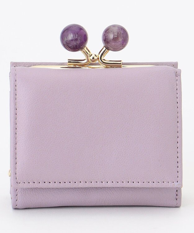 UNBILLION perche ジェムストーンがま口3つ折り財布 ラベンダー