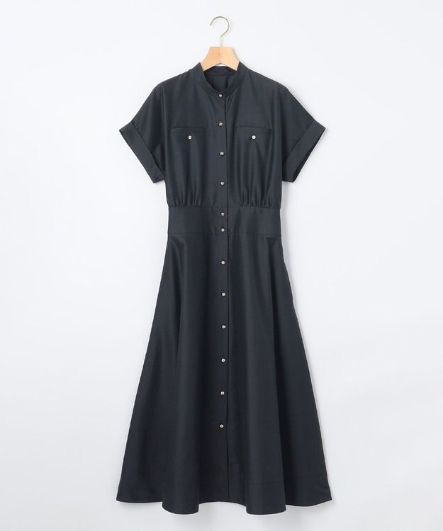 組曲 L 【洗える・涼感】シアーボイル ワンピース ネイビー系