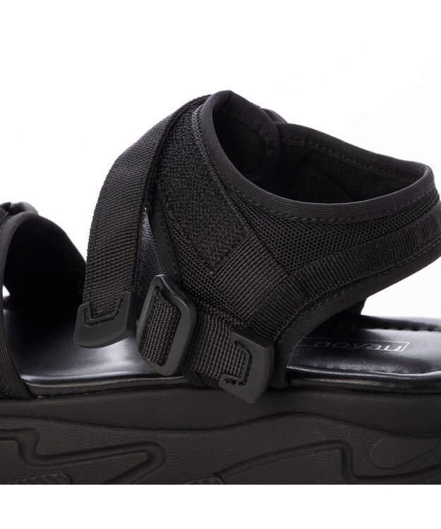 MODE ET JACOMO <noyau>トリプルベルクロ厚底スポーツサンダル ブラック