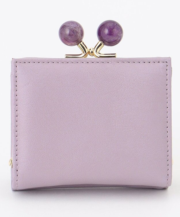 UNBILLION perche ジェムストーンがま口3つ折り財布 ラベンダー