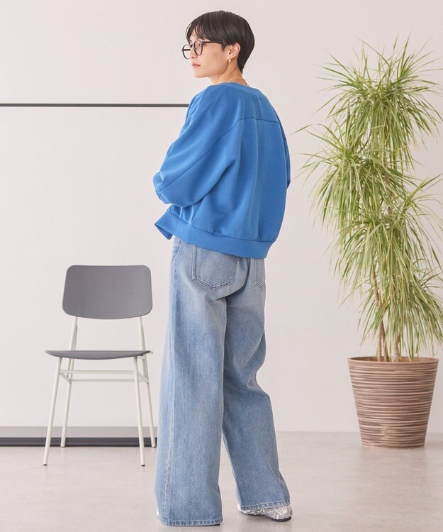 AMERICAN HOLIC ポンチクルーネックカーディガン Blue