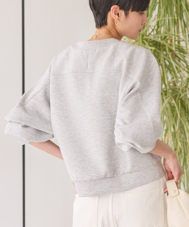 AMERICAN HOLIC ポンチクルーネックカーディガン Gray Mixture