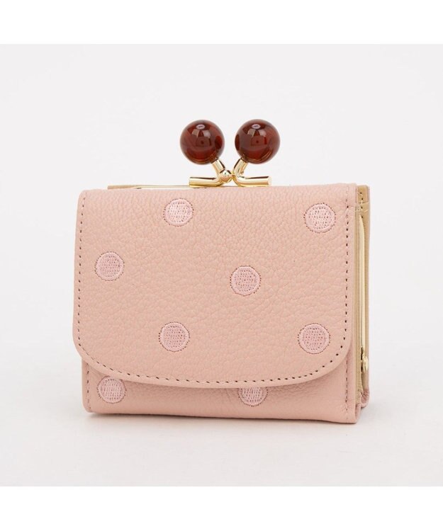 UNBILLION ペルケ perche / アクリル玉三つ折りミニサイフ ライトピンクドット