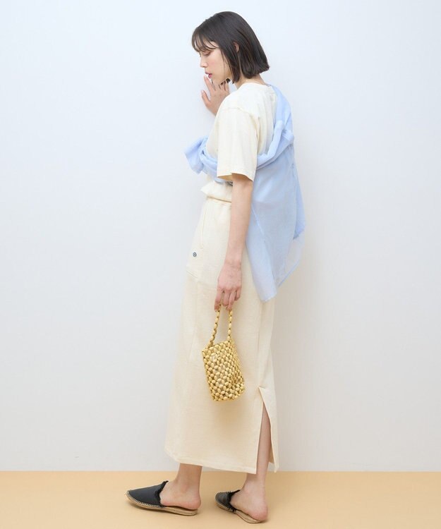 AMERICAN HOLIC DISCUS パウダーブリーチ加工Tシャツ Ivory