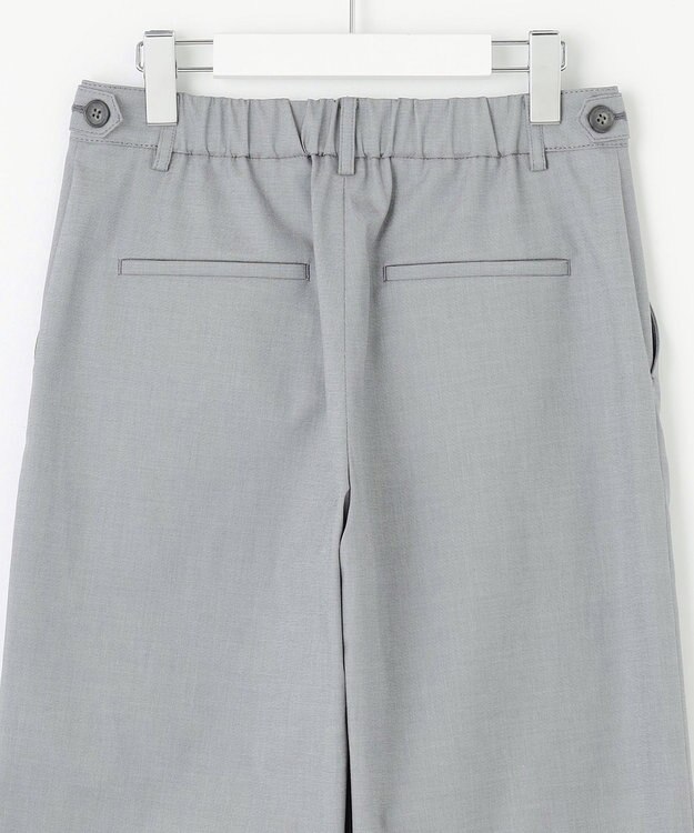 J.PRESS LADIES 【着丈が選べる・セットアップ対応・洗える・撥水・防汚】コットンFITTYシャーク ワイド アンクル パンツ ライトグレー系