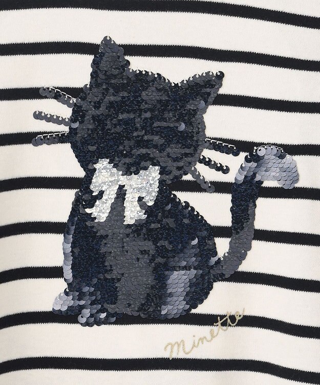 ANY KIDS ミラクルスパンコール 長袖 Tシャツ ボーダー