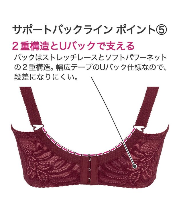 BRADELIS New York 【BRADELIS New York】サポートバックラインブラ23A1 グラマーバストをスッキリさせる補正ブラ ボルドー