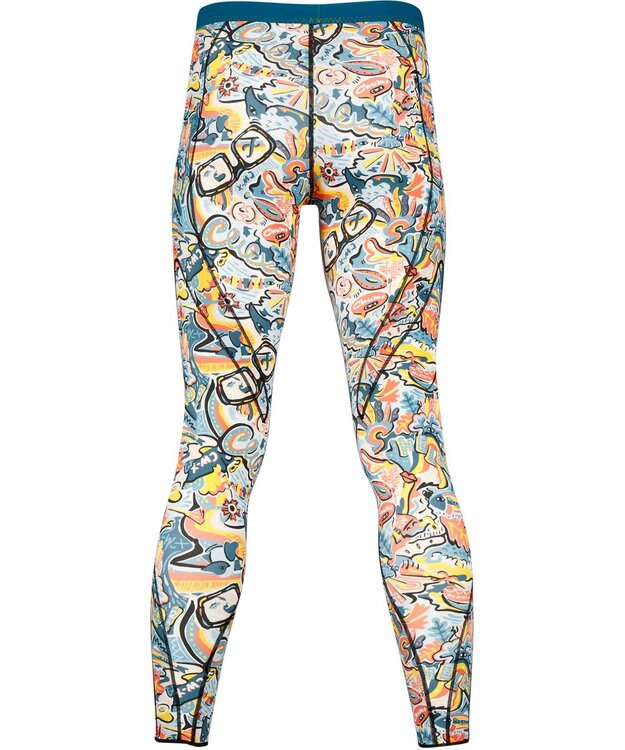 CW-X 【MEN】 CW-X 【CHUMS (チャムス)コラボ】 メンズスポーツタイツ ひざの負荷・運動時の筋肉の疲労を軽減 ロング丈 ジョギング ウォーキング メンズ LNO310 /ワコール ターコイズ