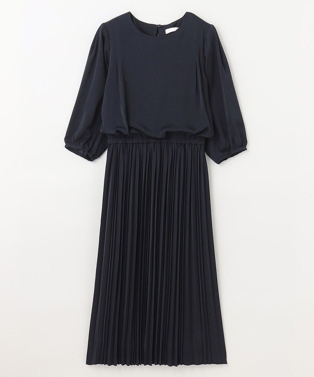 ANY 【洗える・ウエストゴム】セレモニープリーツワンピース ネイビー系