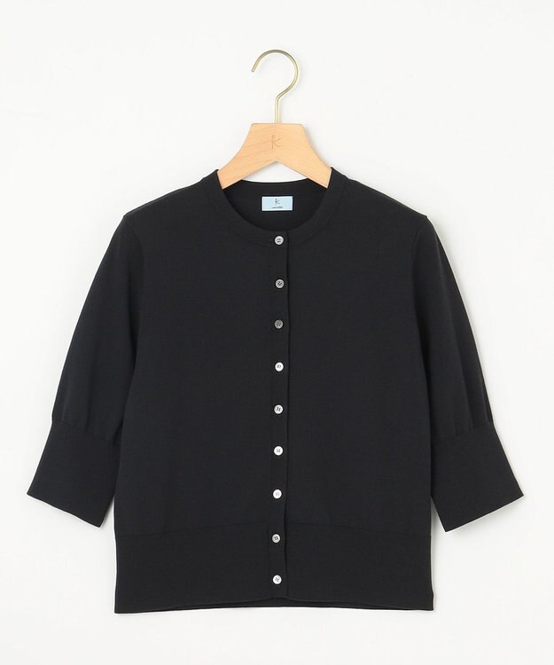 組曲 L ドライタッチ 5分袖カーディガン ブラック系