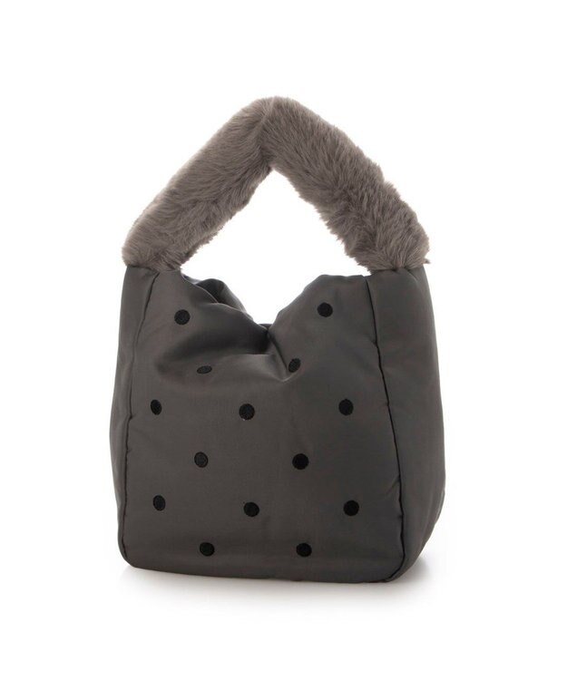 UNBILLION カシュカシュ cachecache / エコファーワンハンドルドット刺繍トート GY