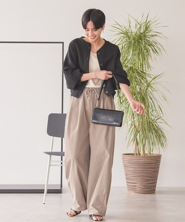 AMERICAN HOLIC ポンチクルーネックカーディガン Black