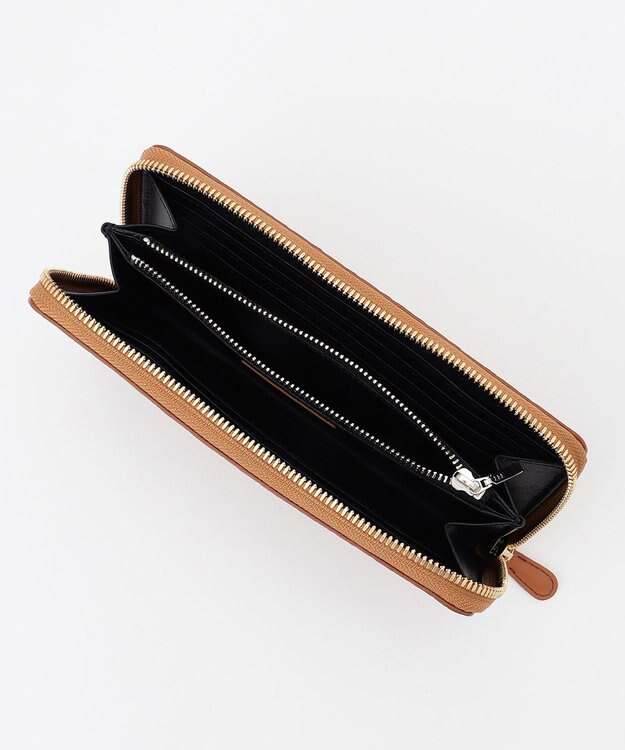 JOSEPH ABBOUD 【長財布】カウレザー エンボスメッシュ キャメル系