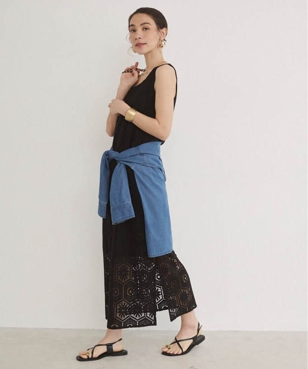 WEGO 【ANGIE VINTAGE】クロシェレースセットワンピース ブラック