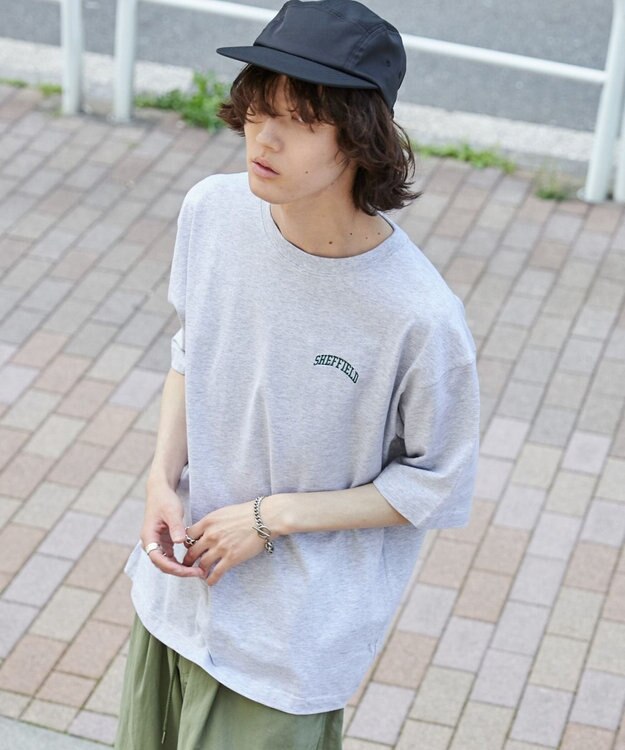 WEGO 【ユニセックス着用ITEM/綿100%/SMLサイズ展開】リラックスフィットワンポイントT（S） グレー