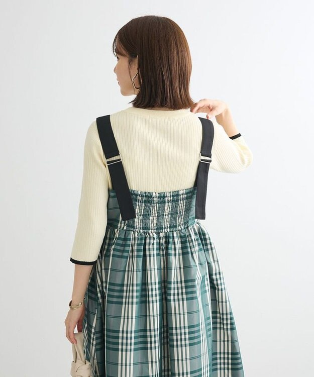 Green Parks ・ＳＵＧＡＲ　ＳＰＯＯＮ　チェックギャザーワンピース Green