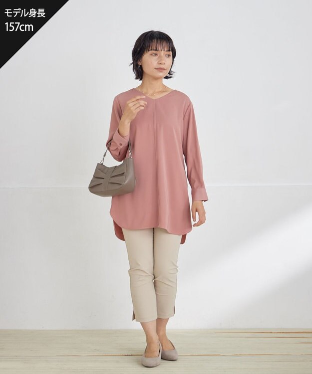 Tiaclasse 【小倉優子さん着用・日本製・洗える】サーラドライ・テーパードパンツ ベージュ