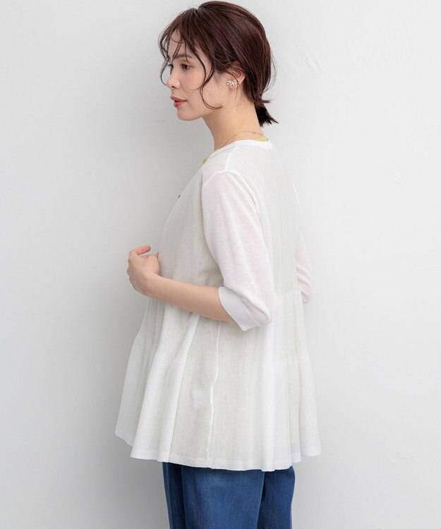 組曲 L 【先行予約】シアーニット　ティアードカーディガン オフ系