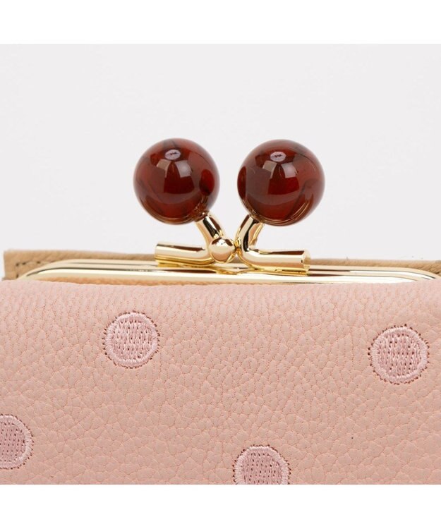 UNBILLION ペルケ perche / アクリル玉三つ折りミニサイフ ライトピンクドット