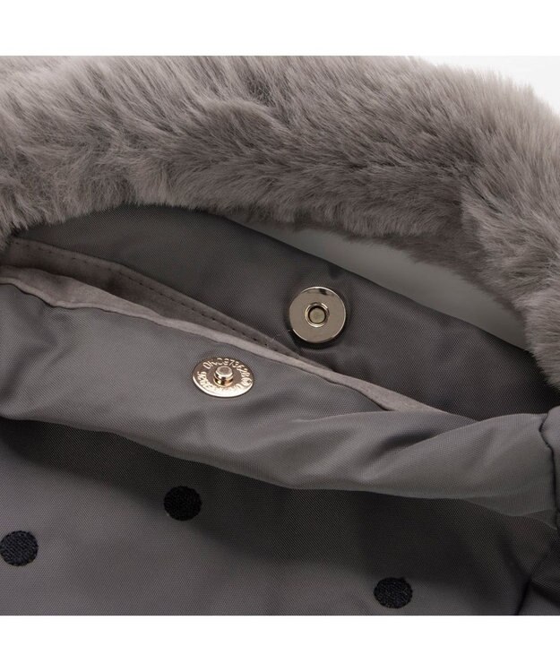 UNBILLION カシュカシュ cachecache / エコファーワンハンドルドット刺繍トート GY