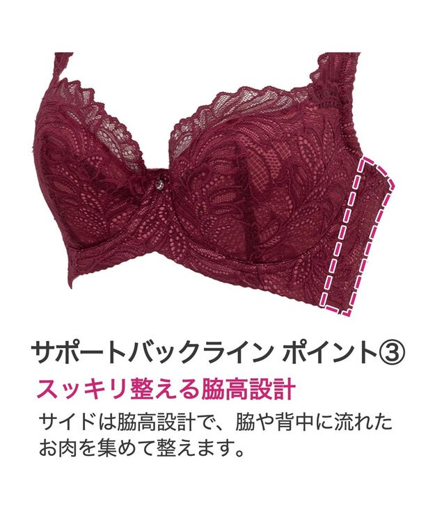 BRADELIS New York 【BRADELIS New York】サポートバックラインブラ23A1 グラマーバストをスッキリさせる補正ブラ ボルドー