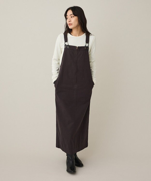 CRAFT STANDARD BOUTIQUE フロントジップジャンパースカート Charcoal Gray