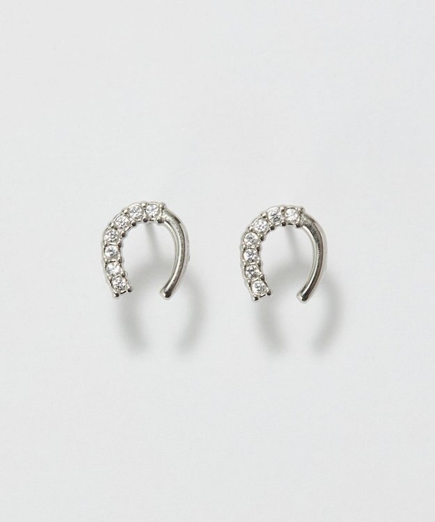 Phoebe 〈金属アレルギー対応〉グロッシーミニホースシューピアス　シルバー　ステンレス/馬蹄/蹄鉄/ラッキーモチーフ/ギフト/プレゼント シルバー
