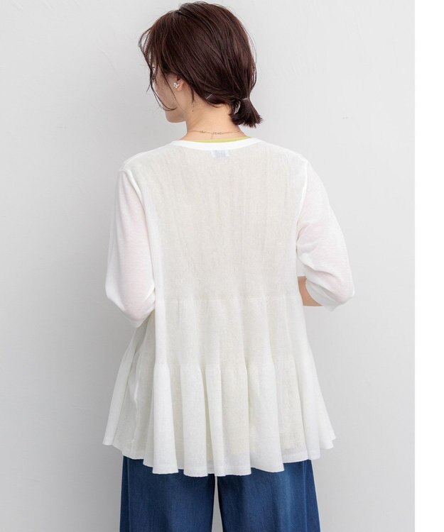 組曲 L 【先行予約】シアーニット　ティアードカーディガン オフ系