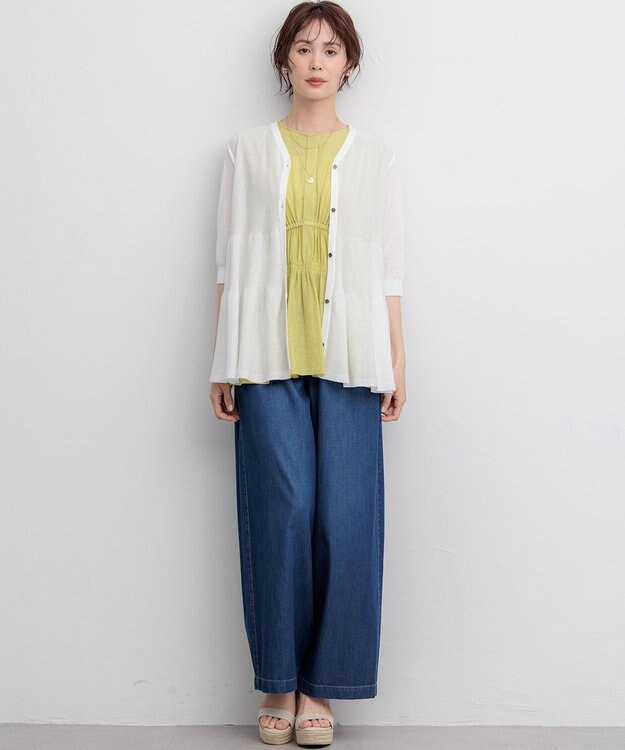 組曲 L 【先行予約】シアーニット　ティアードカーディガン オフ系