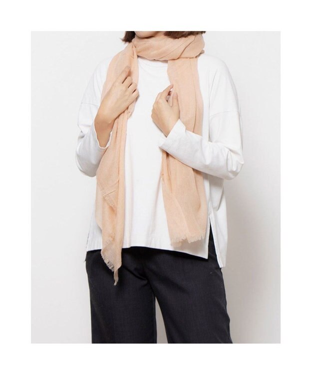 UNBILLION カシュネ cache nez / カシミヤエアリー無地ストール ピンク