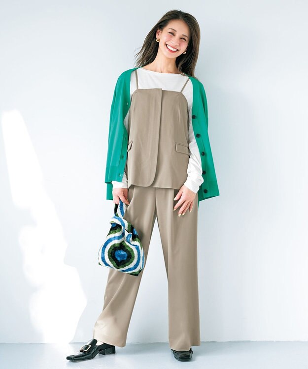 UNFILO イージーチノ ワイドパンツ ベージュ