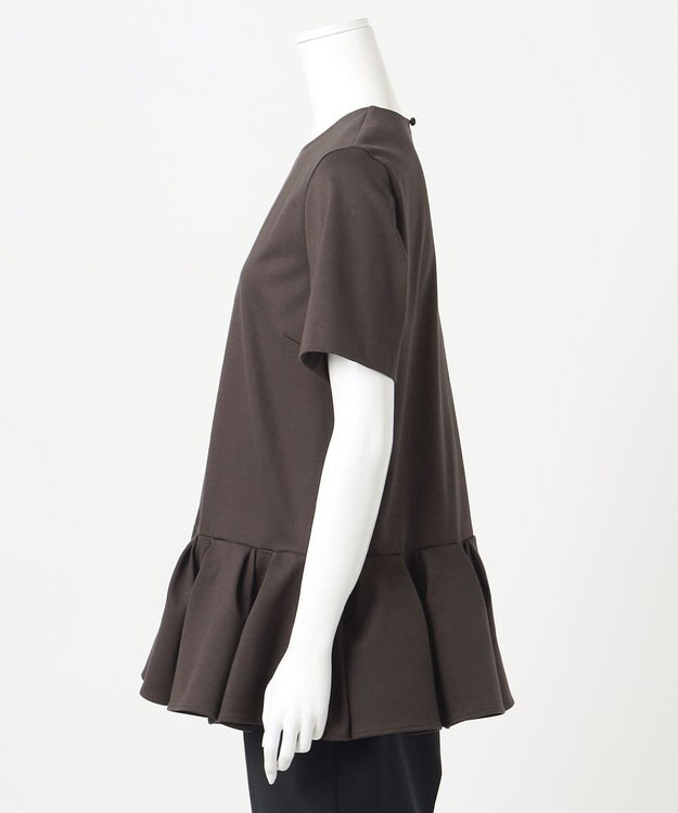 23区 L 【R(アール)】プレミアムコットンジャージー ペプラムカットソー ブラウン系