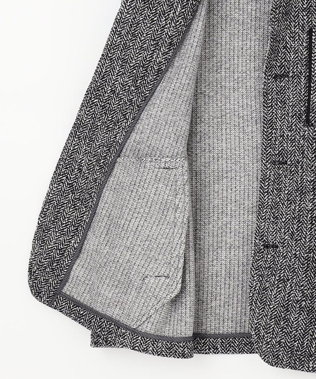 JOSEPH ABBOUD 【キングサイズ・洗える】ツィーディーフリース ブルゾン ブラック系