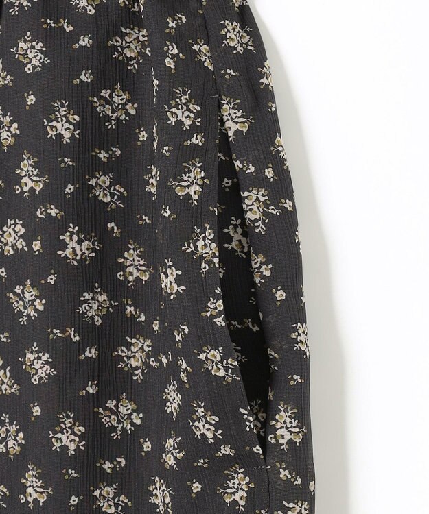 J.PRESS LADIES 【洗える】楊柳フラワープリント キュロット パンツ グレー系5