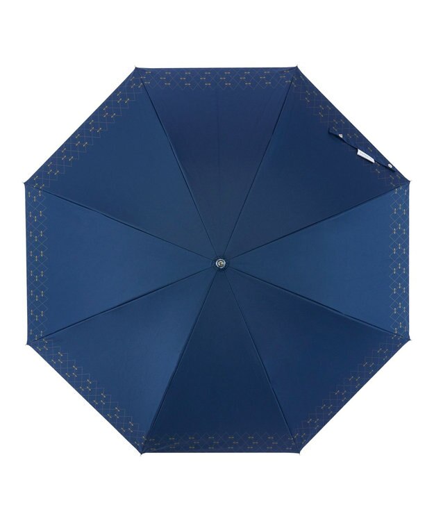 MOONBAT estaa 晴雨兼用 長傘 リボンプリント 日傘 遮光 遮熱 UV ディープブルー