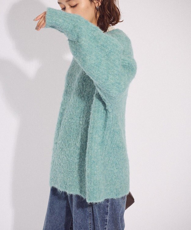 Green Parks ブークレＭＩＸニットチュニック Sax