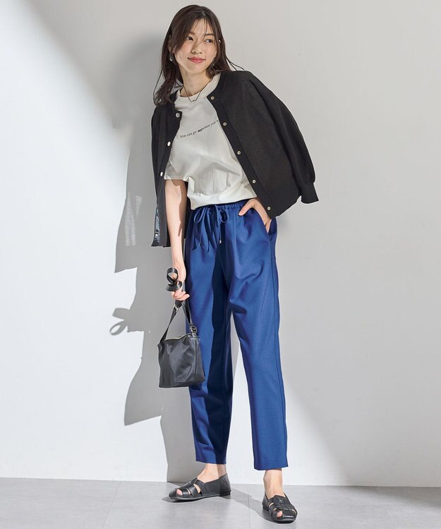 ANY シアーニットショートカーディガン ブラック