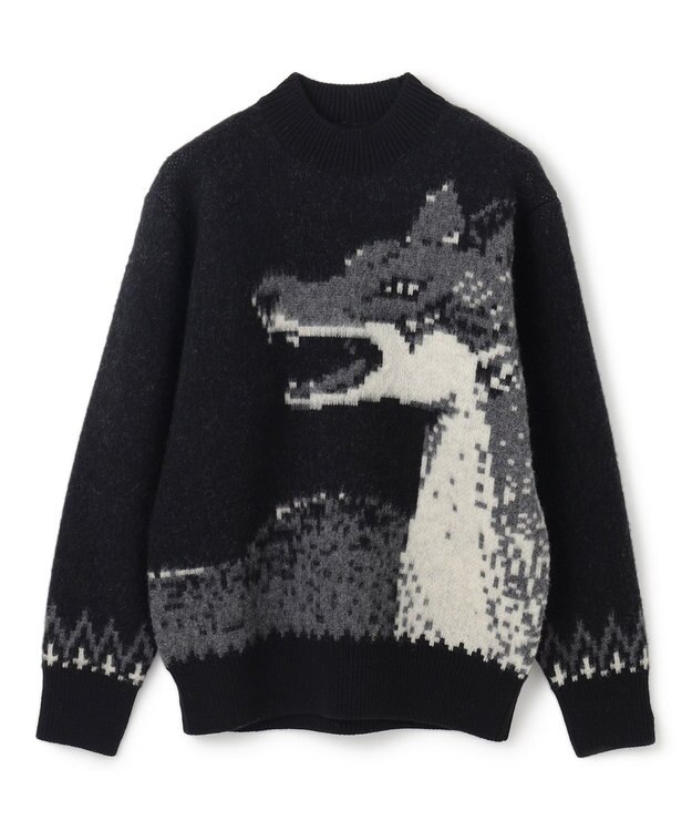 JOSEPH HOMME 【LEON 掲載】【HIGH GRADE LINE】ウルフジャガード  モックネック ブラック系5