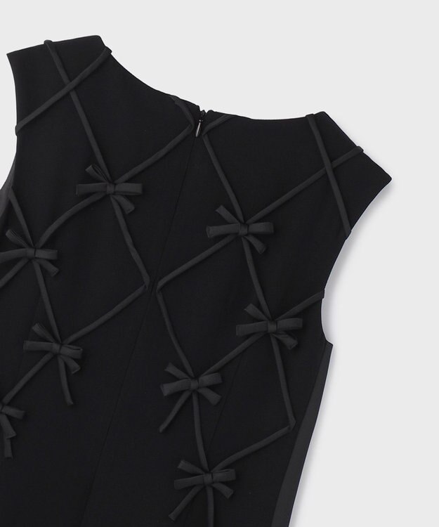 GRACE CONTINENTAL リボンモチーフドレス ブラック