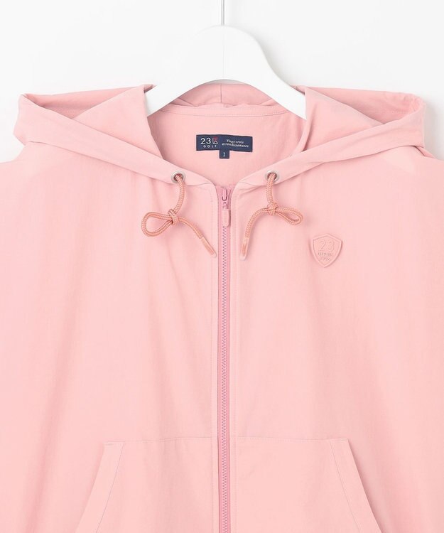 23区GOLF 【WOMEN】シアーストレッチ ショート丈フードベスト ピンク系