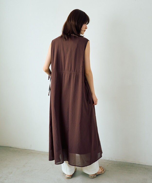 YECCA VECCA ドライタッチシアードロストワンピース Brown
