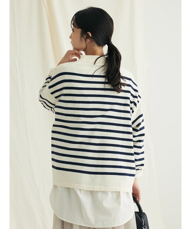 CRAFT STANDARD BOUTIQUE とてもちボーダーニットプルオーバー Off White