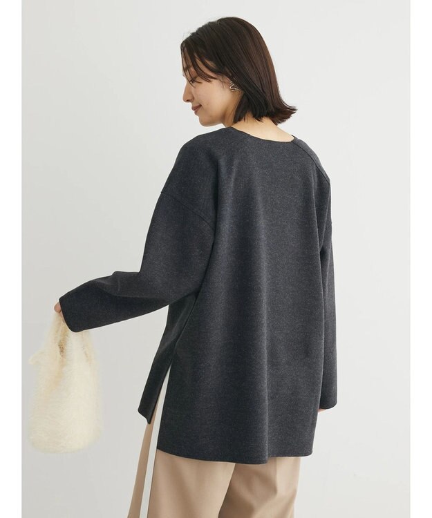 Green Parks 圧縮ポンチキーネックチュニック Dark Gray Mixture